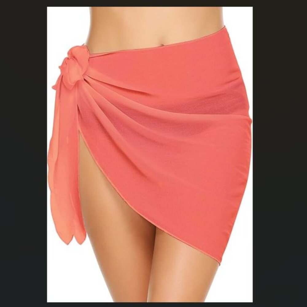 Ekouaer Women's Short Sarongs Chiffon Cover Ups Sheer XL